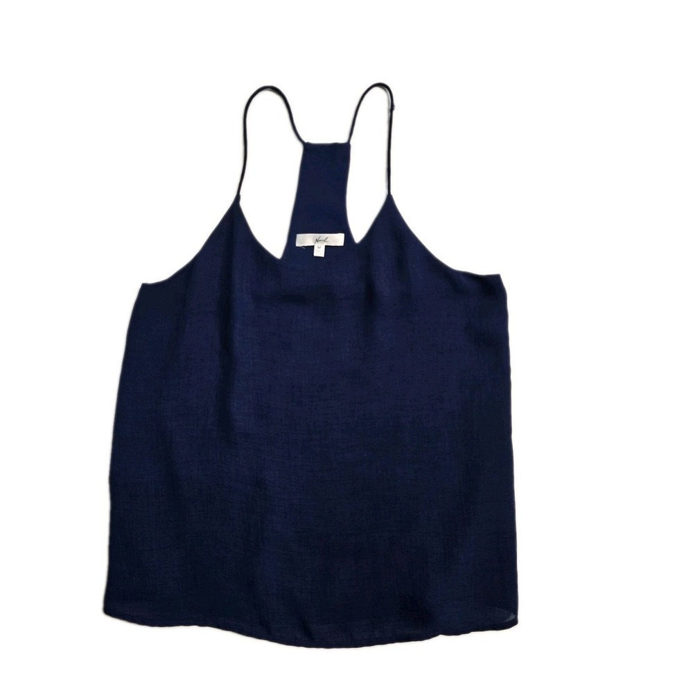 Norah Navy Elastic Strap Chiffon Cami Top Size M